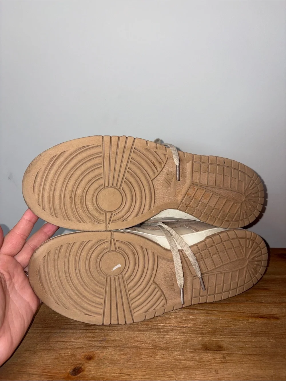 Nike Beige and Cream Low-Top Sneakers